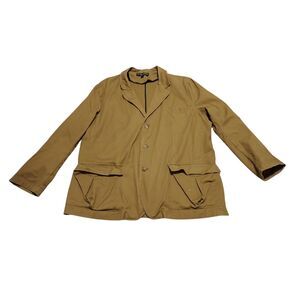 J Peterman XL Khaki Sport Coat Jacket Casual Chore 3 Button Pockets USA VTG
